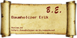 Baumholczer Erik névjegykártya